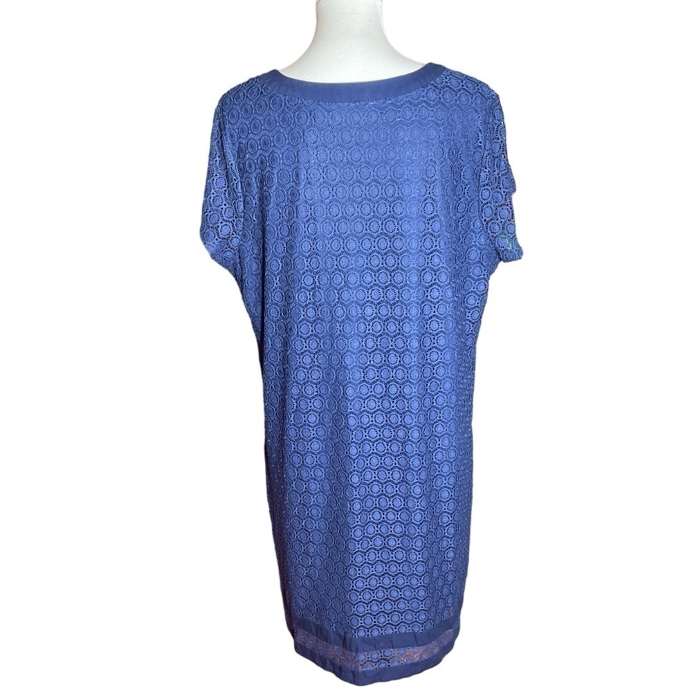 Isaac Mizrahi Women’s Blue V Cut Neck Short Sleeve Knee Length Dress Size 1X - Picture 6 of 10